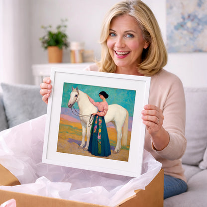 Vibrant Connection - horse & rider art gift idea for horse lovers