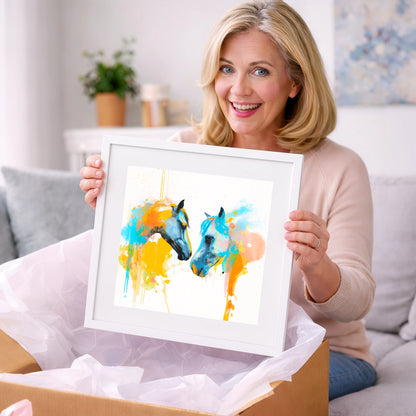 Spirited Bond - horse portrait art gift idea for horse lovers