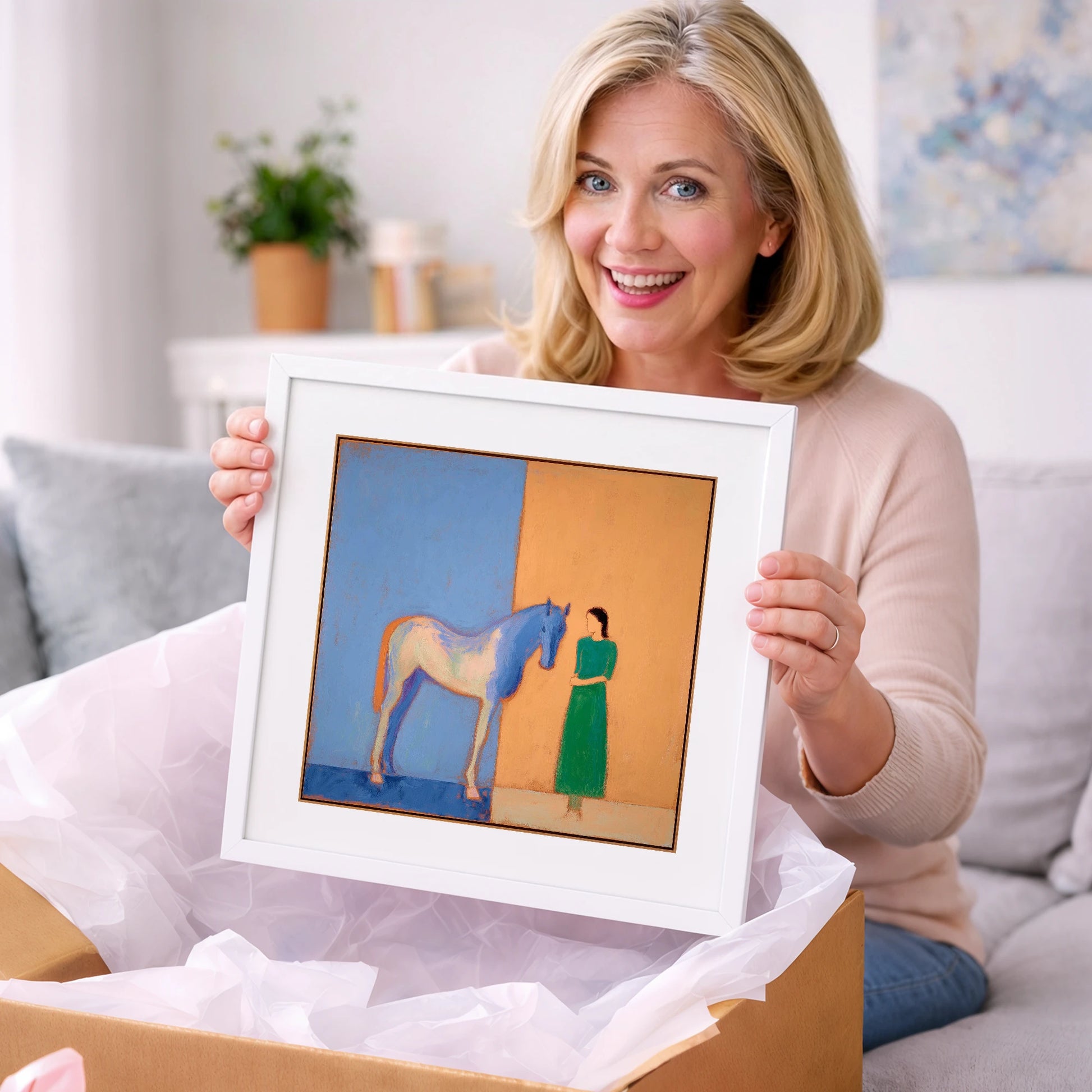 The Silent Bond - horse & rider art gift idea for horse lovers