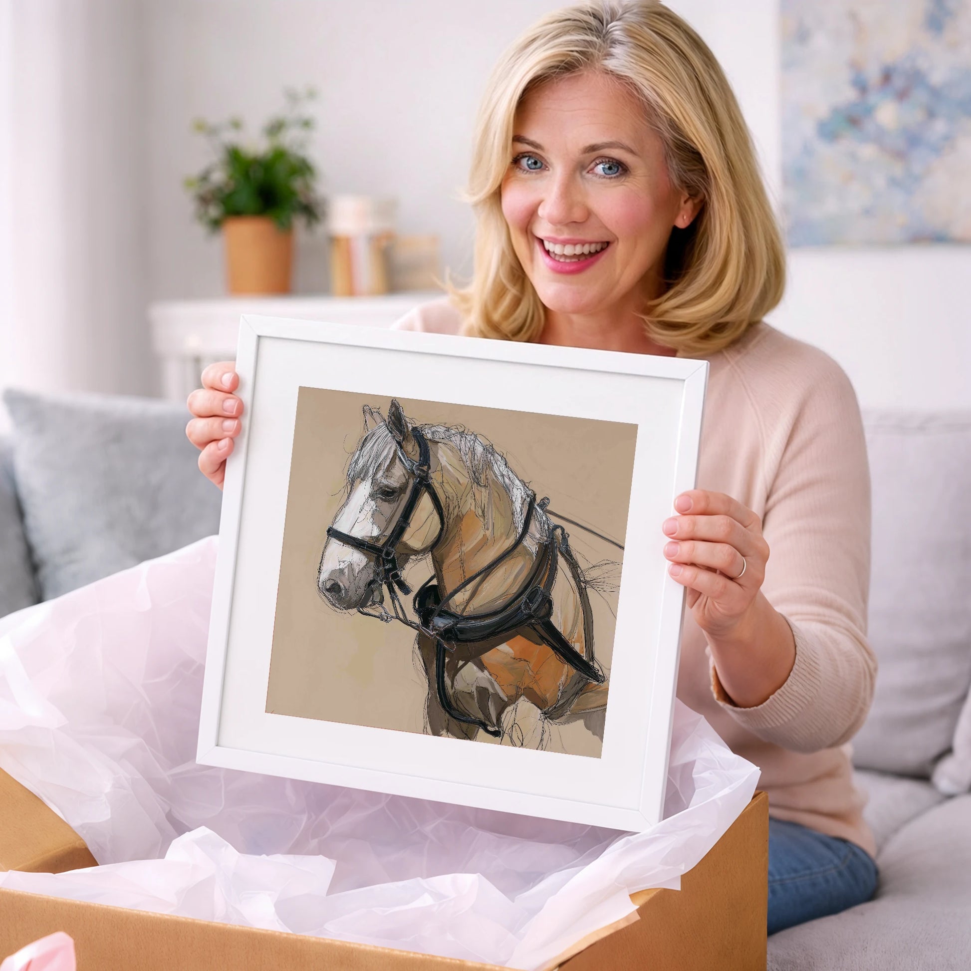 Noble Draught in Harness - working horse art gift idea for horse lovers