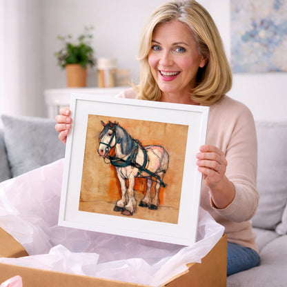 The Quiet Draught - working horse art gift idea for horse lovers