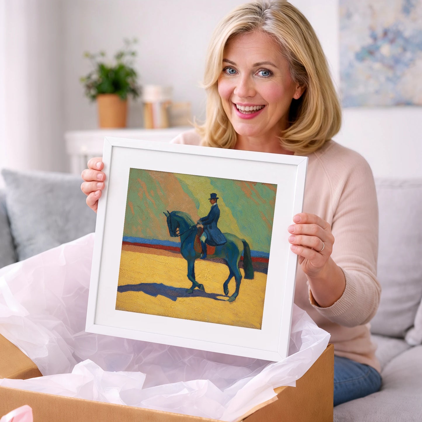 Vivid Dressage Silhouette - dressage horse art gift idea for horse lovers