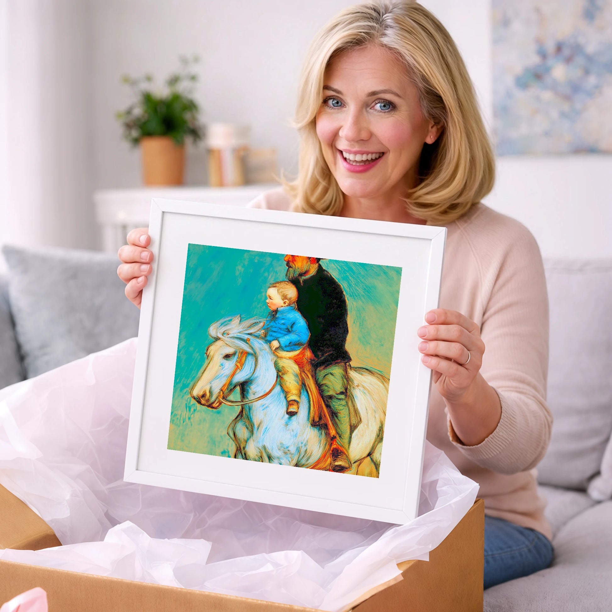 The Guiding Hand - horse & rider art gift idea for horse lovers