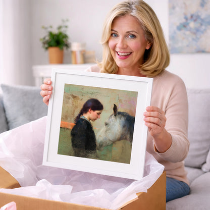 The Silent Bond - horse & rider art gift idea for horse lovers