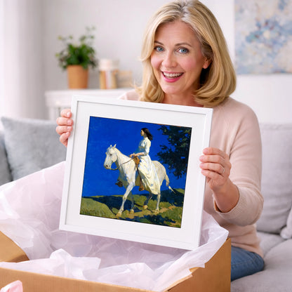 Grace Beneath Azure Skies - horse & rider art gift idea for horse lovers