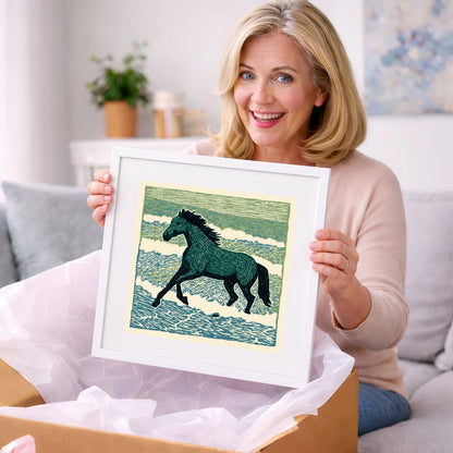 Surf and Stride - beach horse art gift idea for horse lovers