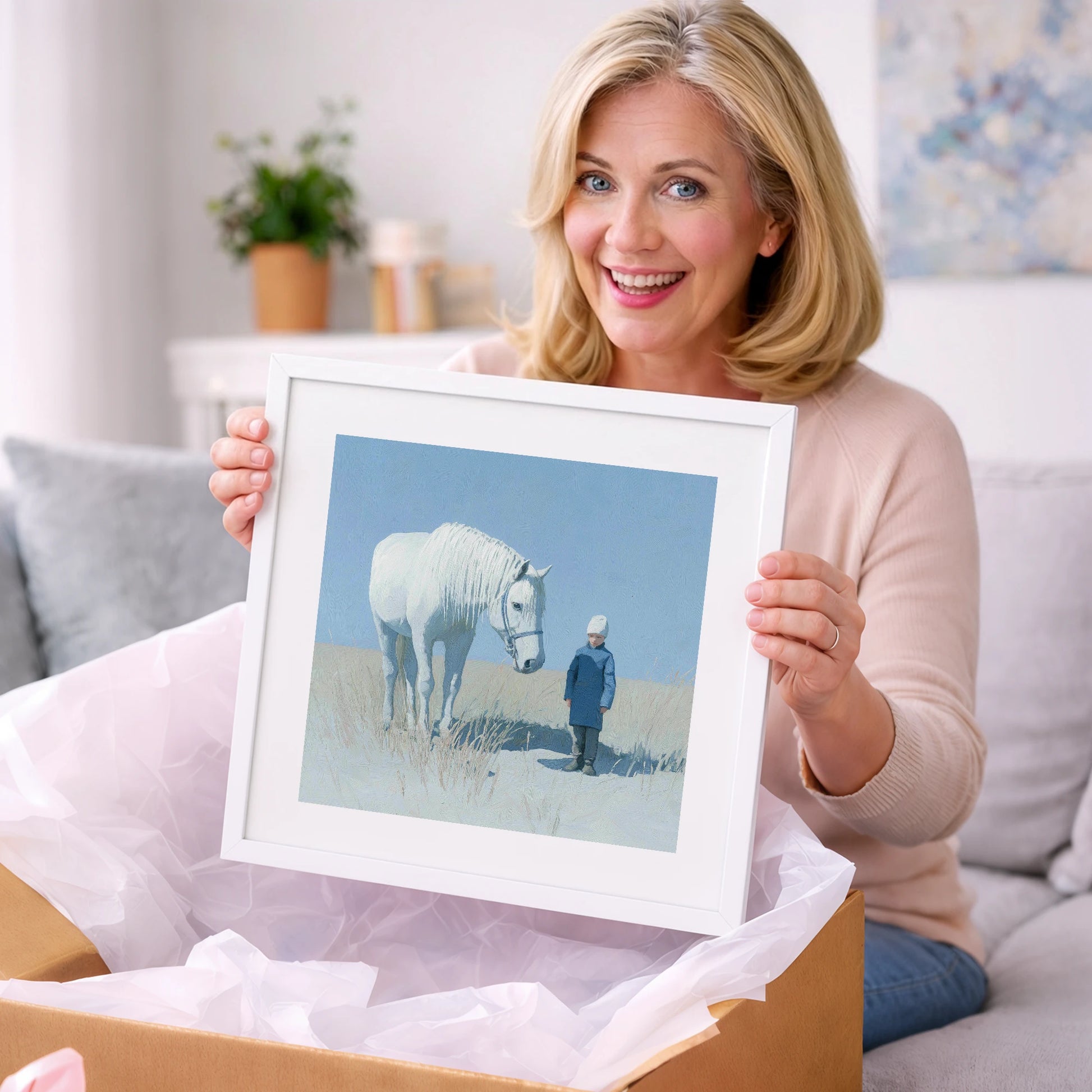 A Silent Understanding - horse & rider art gift idea for horse lovers