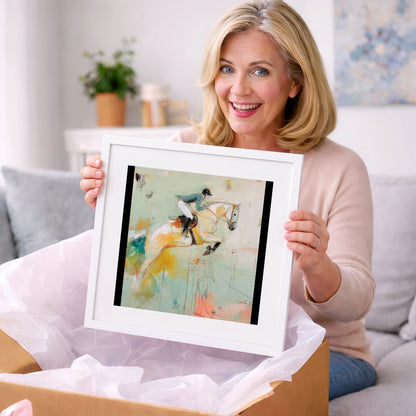 The Perfect Stride - show jumping horse art gift idea for horse lovers