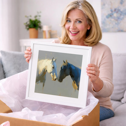 Quiet Encounter - horse portrait art gift idea for horse lovers