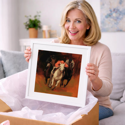 Breaking from the Pack - racing horse art gift idea for horse lovers