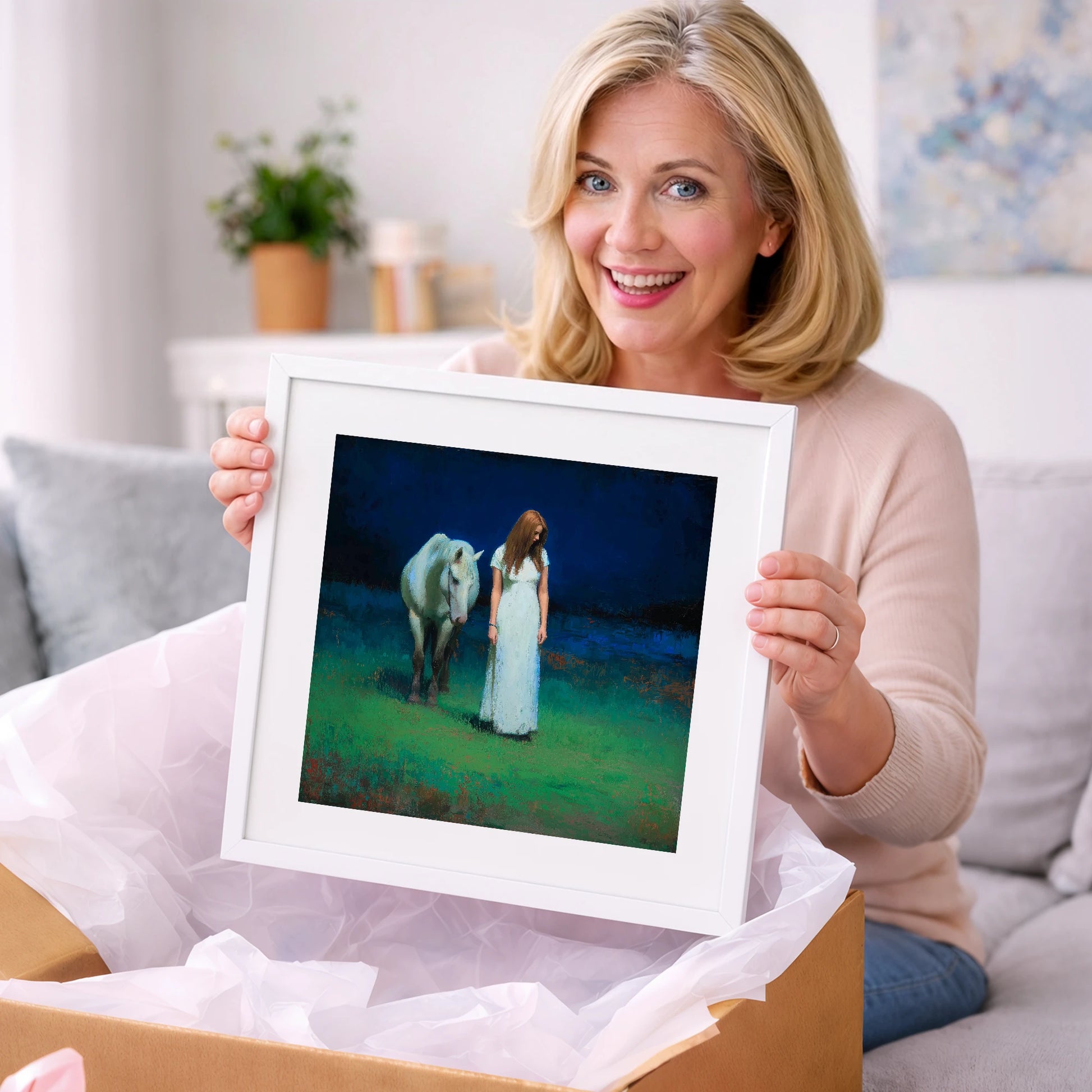 The Quiet Hour - horse & rider art gift idea for horse lovers
