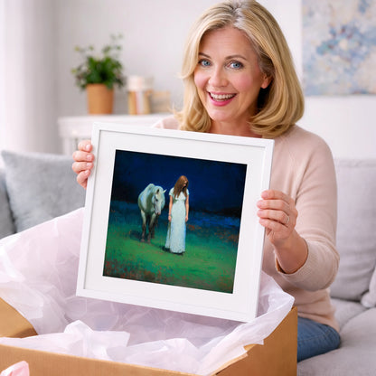 The Quiet Hour - horse & rider art gift idea for horse lovers