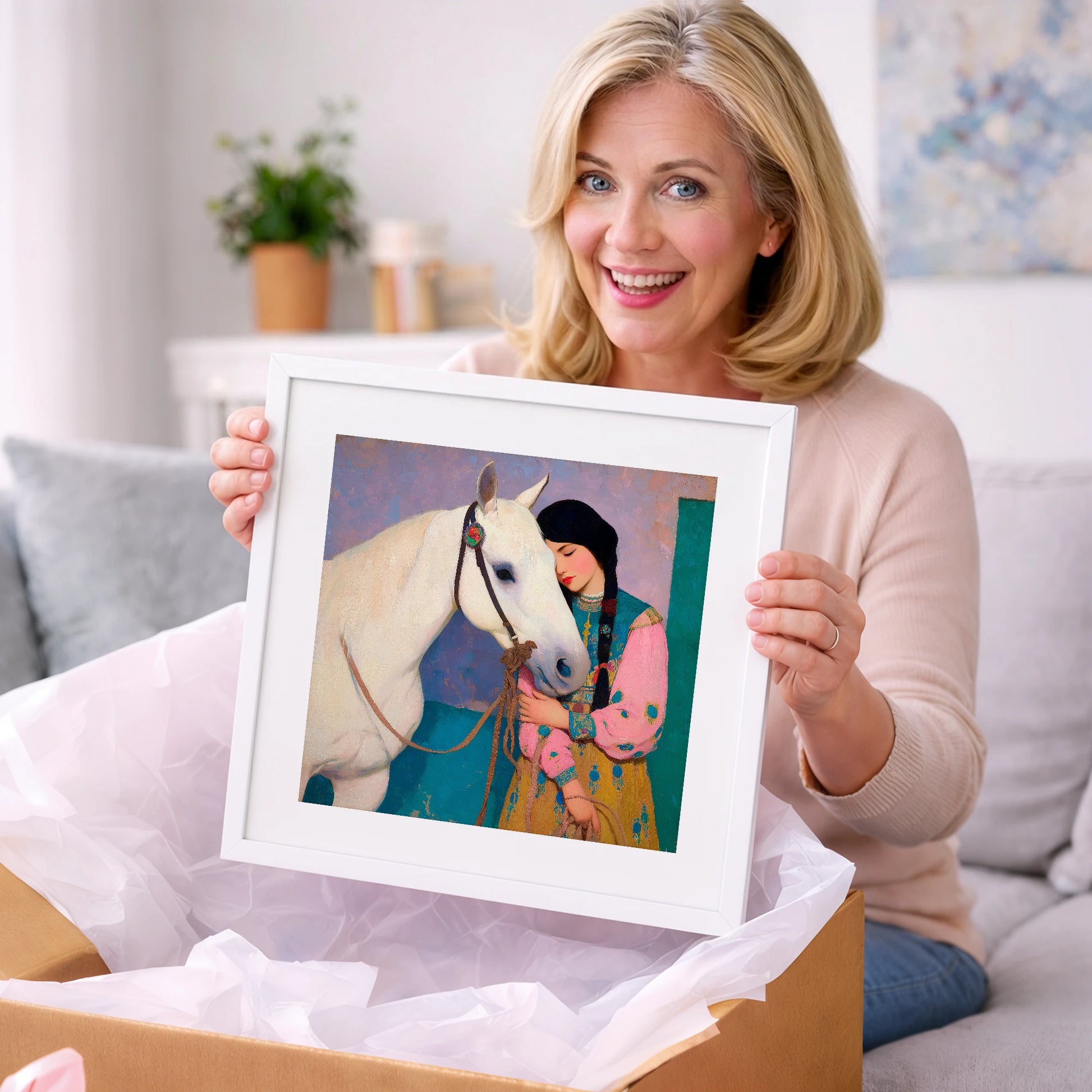 Quiet Devotion - horse & rider art gift idea for horse lovers