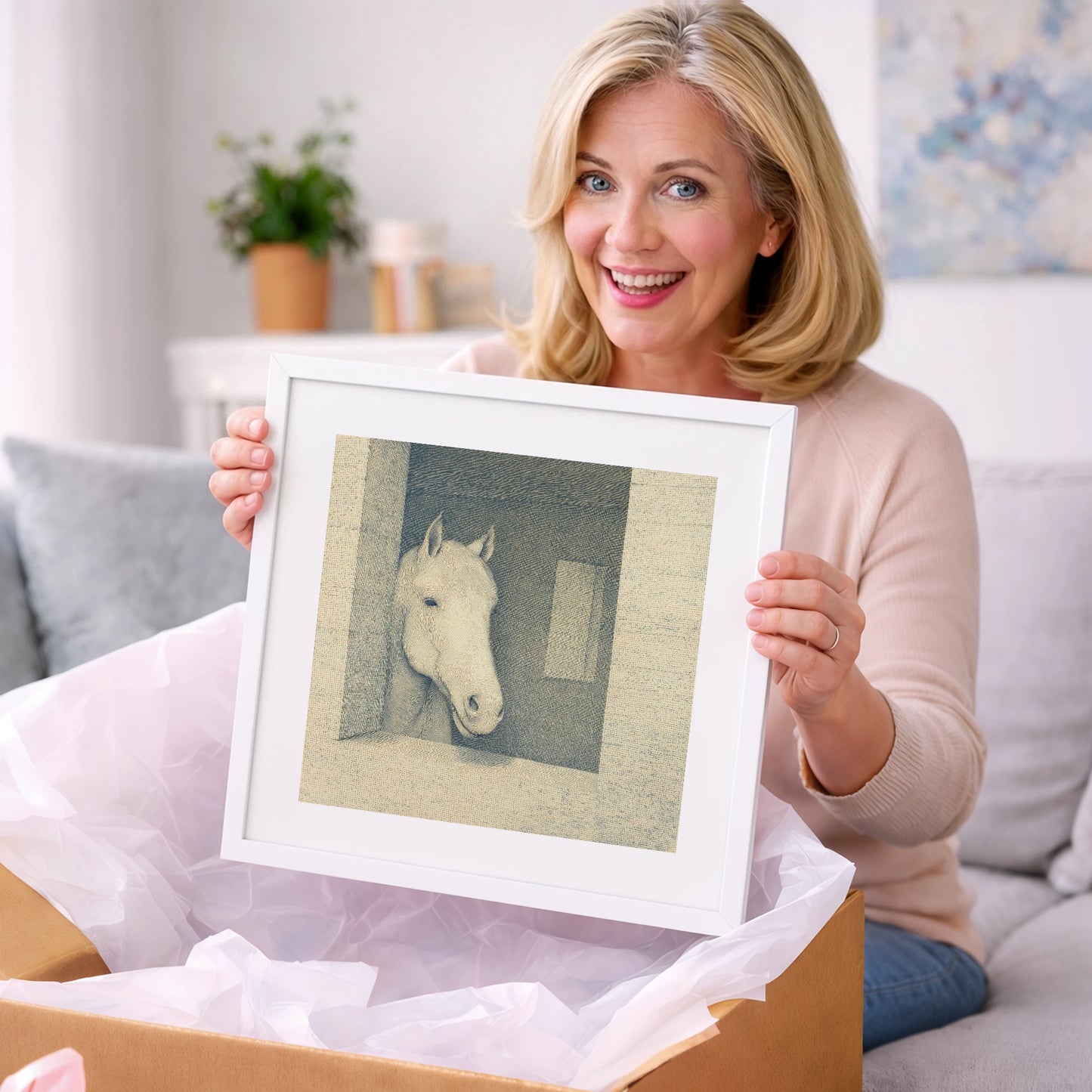 The Quiet Observer - horse stable art gift idea for horse lovers