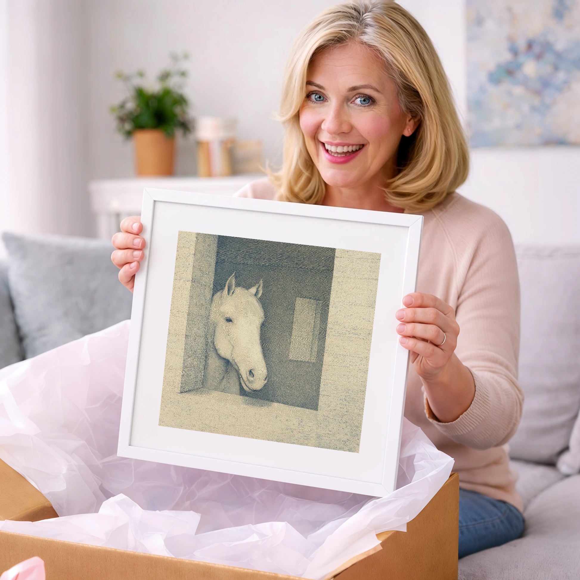 The Quiet Observer - horse stable art gift idea for horse lovers