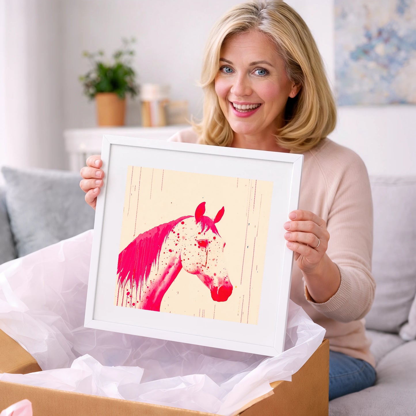 Bold Magenta Profile - horse breed art gift idea for horse lovers