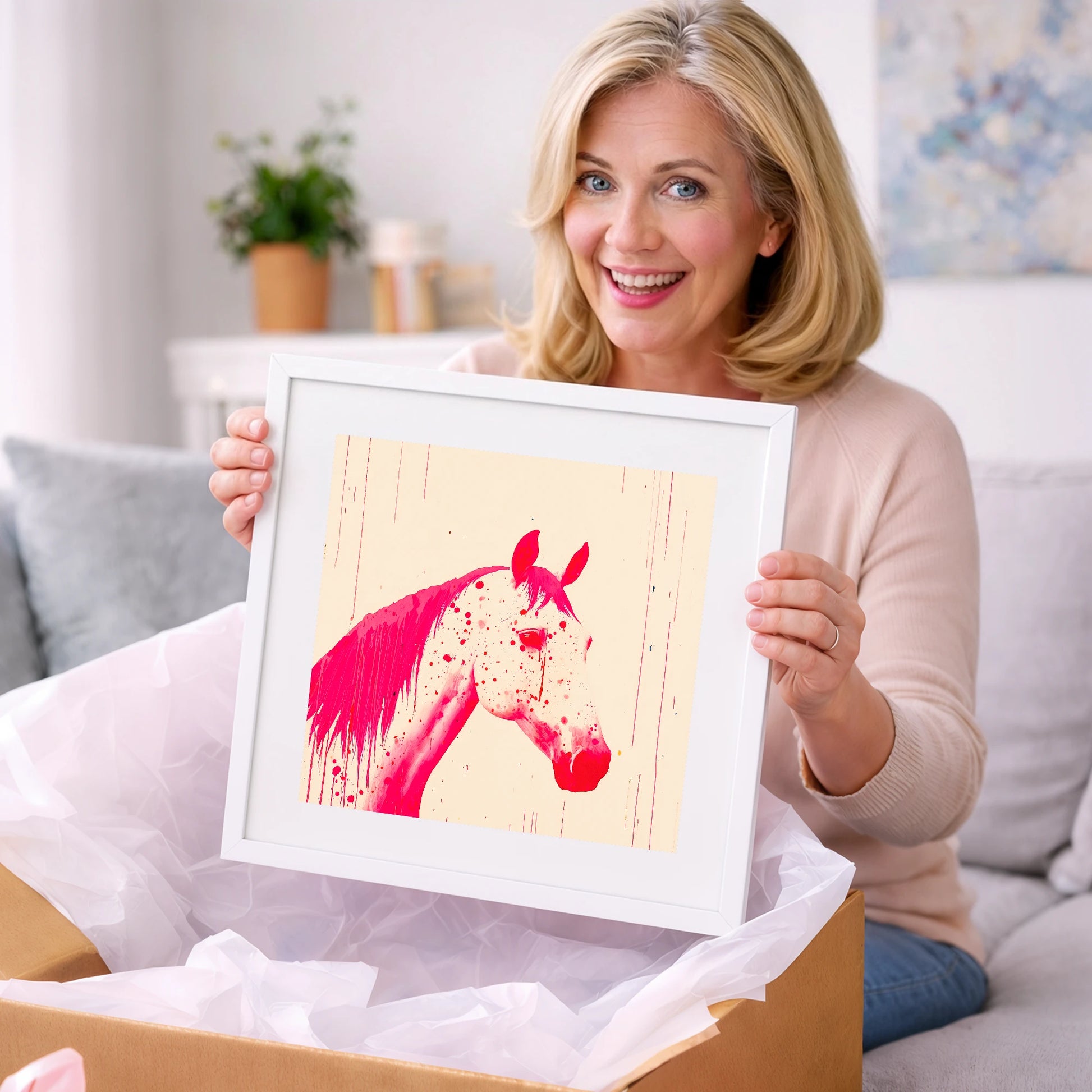 Bold Magenta Profile - horse breed art gift idea for horse lovers