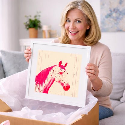 Bold Magenta Profile - horse breed art gift idea for horse lovers
