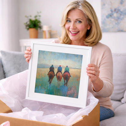 The Morning String - racing horse art gift idea for horse lovers