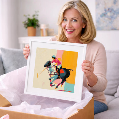 Vibrant Polo Strike - polo horse art gift idea for horse lovers