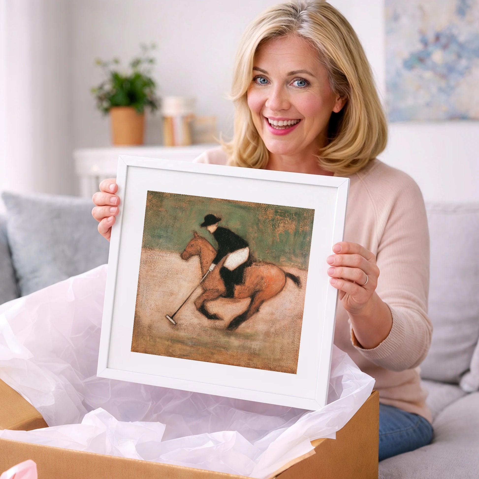 Polo at the Canter - polo horse art gift idea for horse lovers