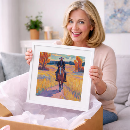 Vibrant Western Trail - western horse art gift idea for horse lovers
