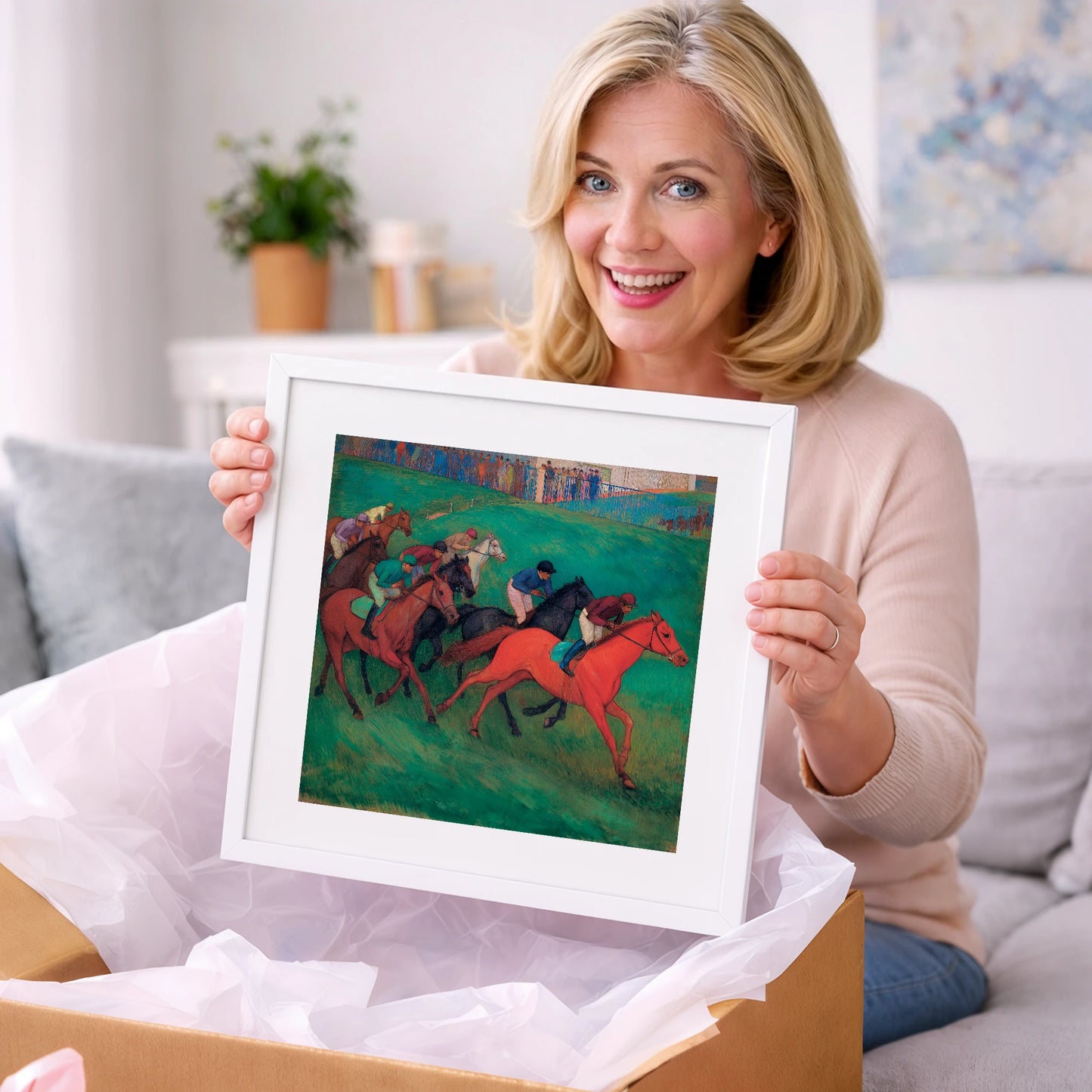 The Crimson Gallop - racing horse art gift idea for horse lovers