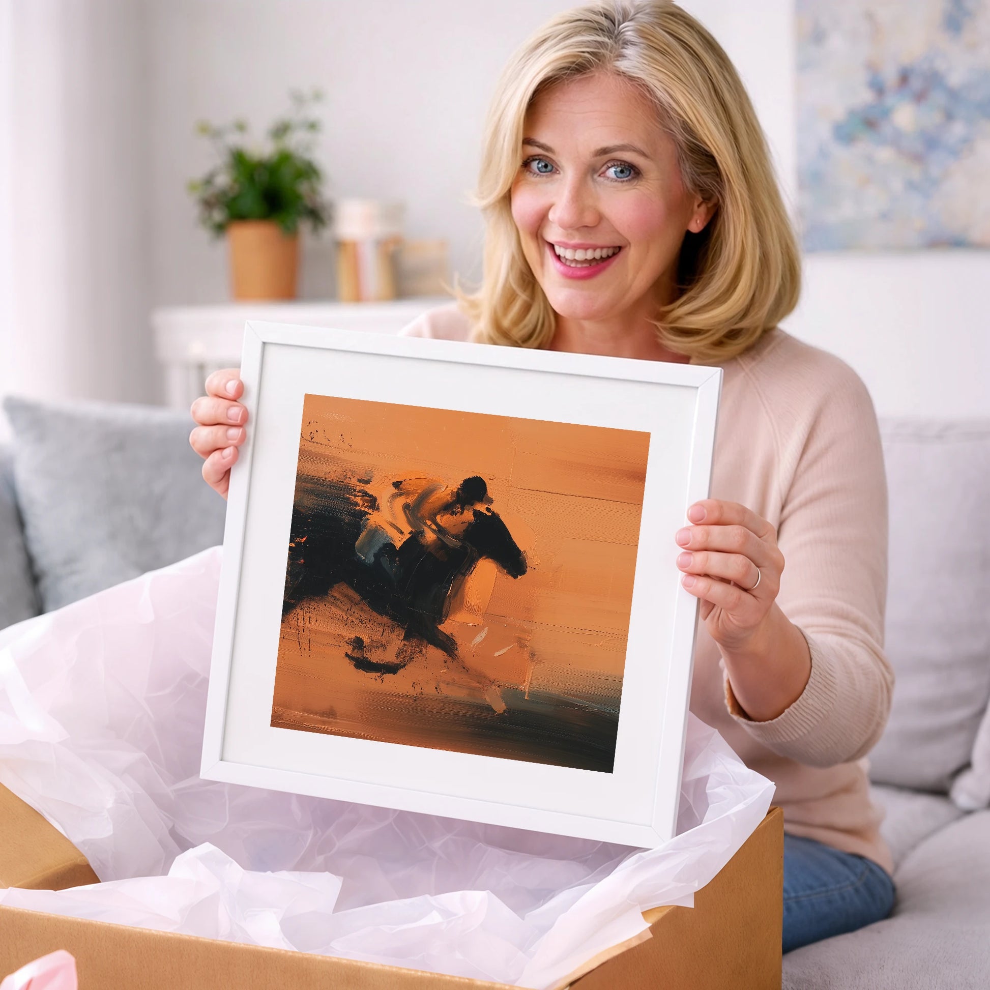 Amber Gallop - racing horse art gift idea for horse lovers