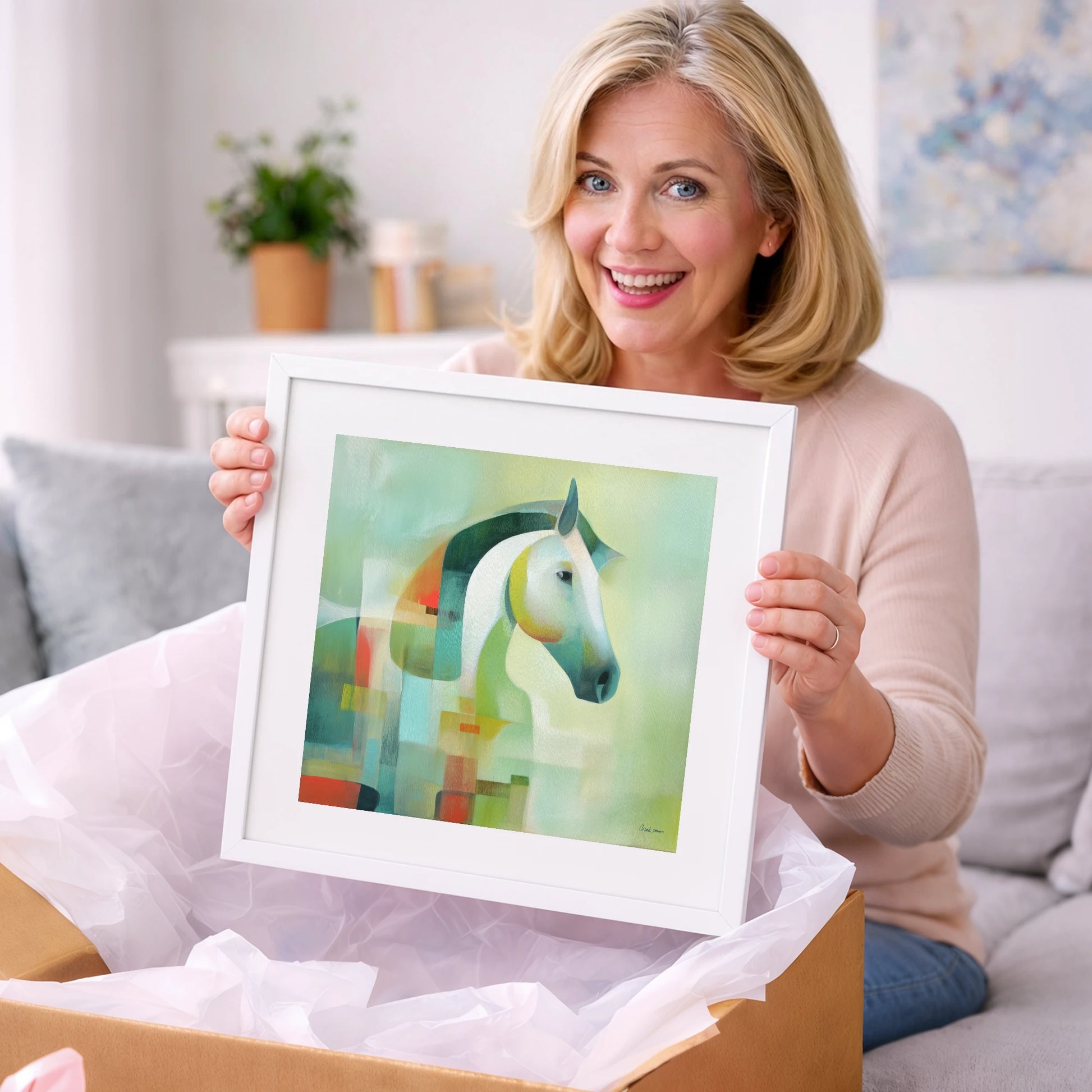 Modern Abstract Profile - horse breed art gift idea for horse lovers