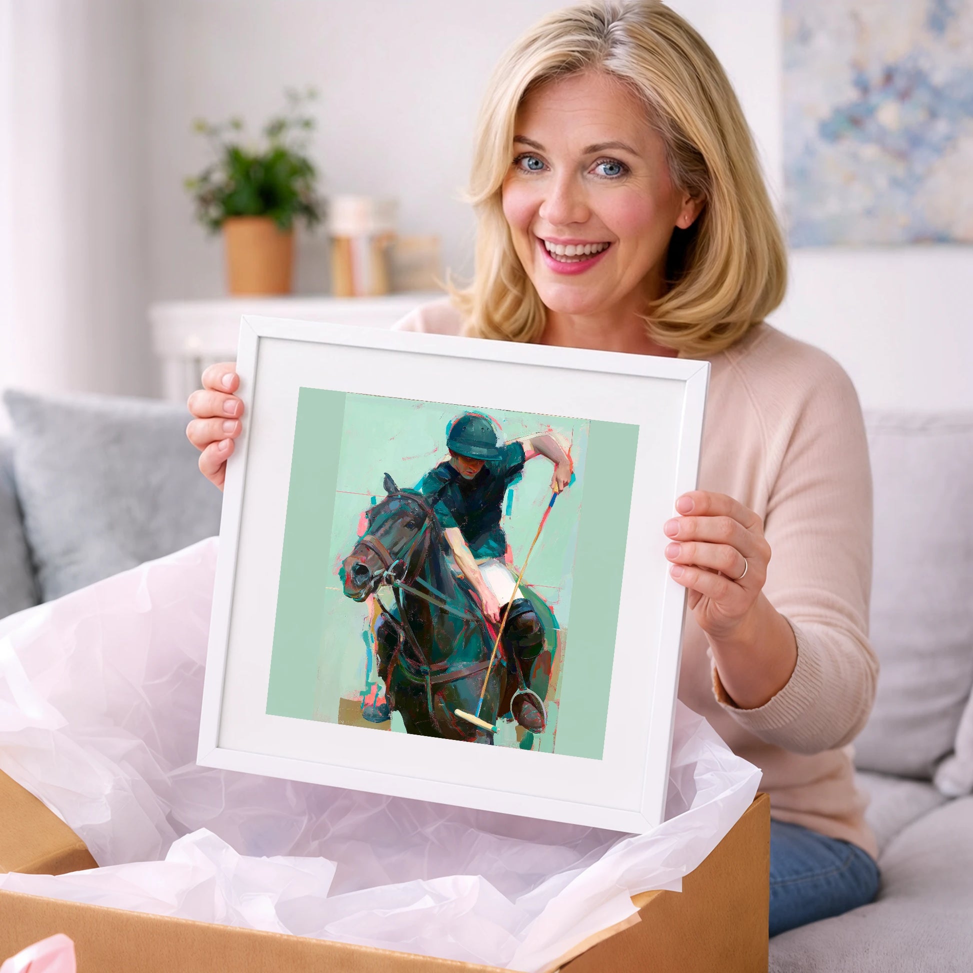 The Decisive Swing - polo horse art gift idea for horse lovers