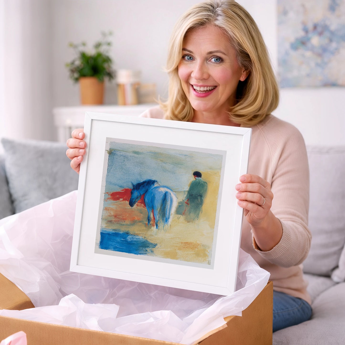 The Cobalt Companion - horse & rider art gift idea for horse lovers