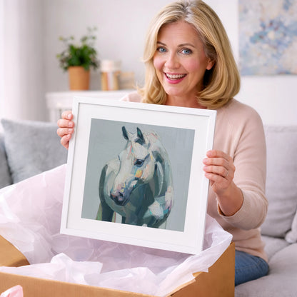 Serene Grey Portrait - horse breed art gift idea for horse lovers