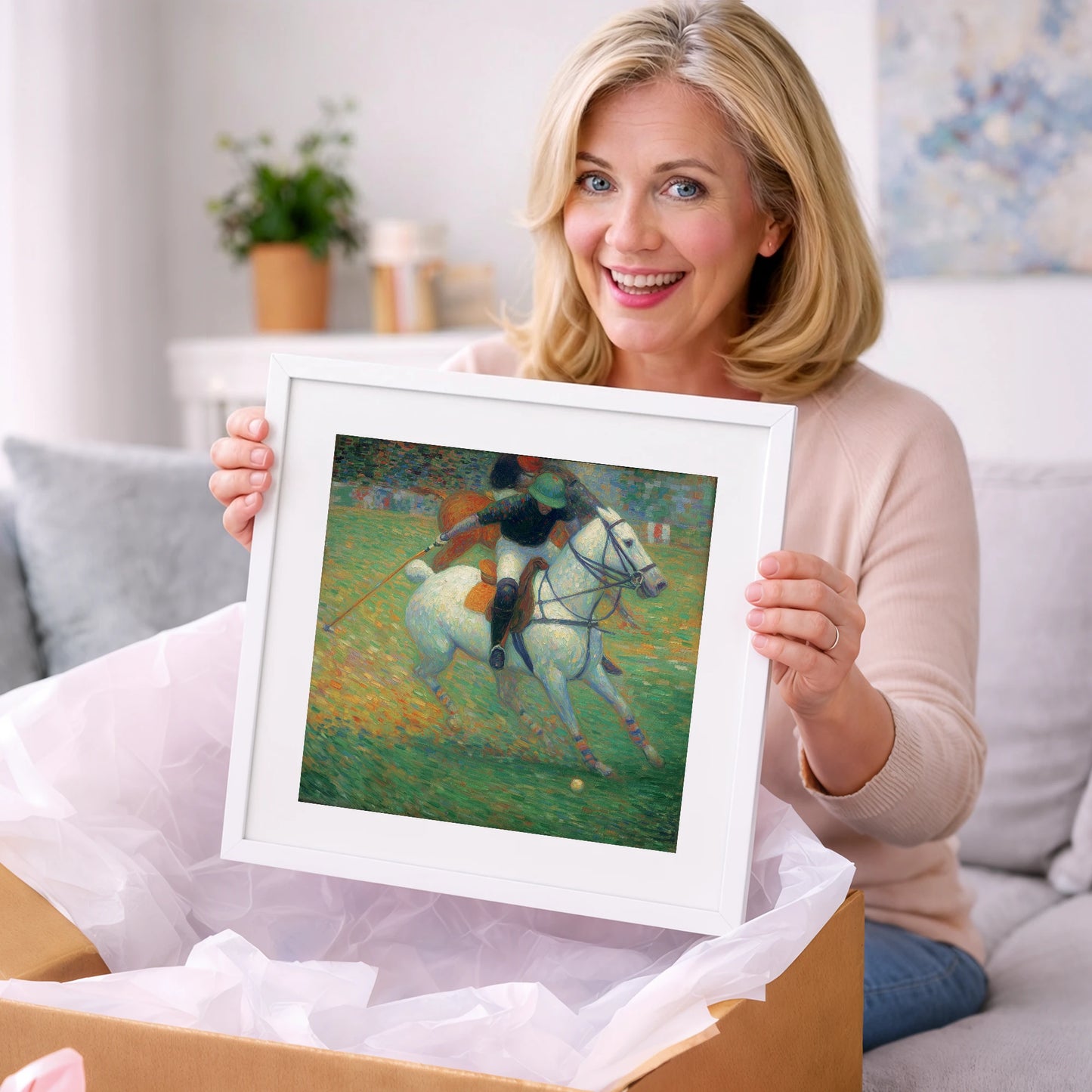 Luminous Polo Charge - polo horse art gift idea for horse lovers