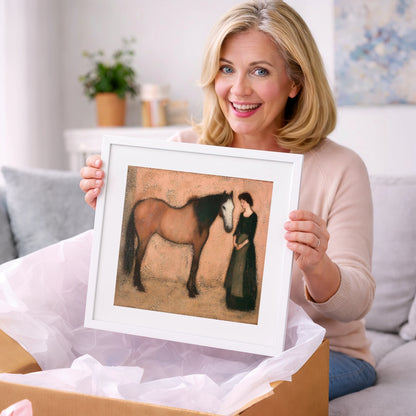 The Quiet Bond - horse & rider art gift idea for horse lovers