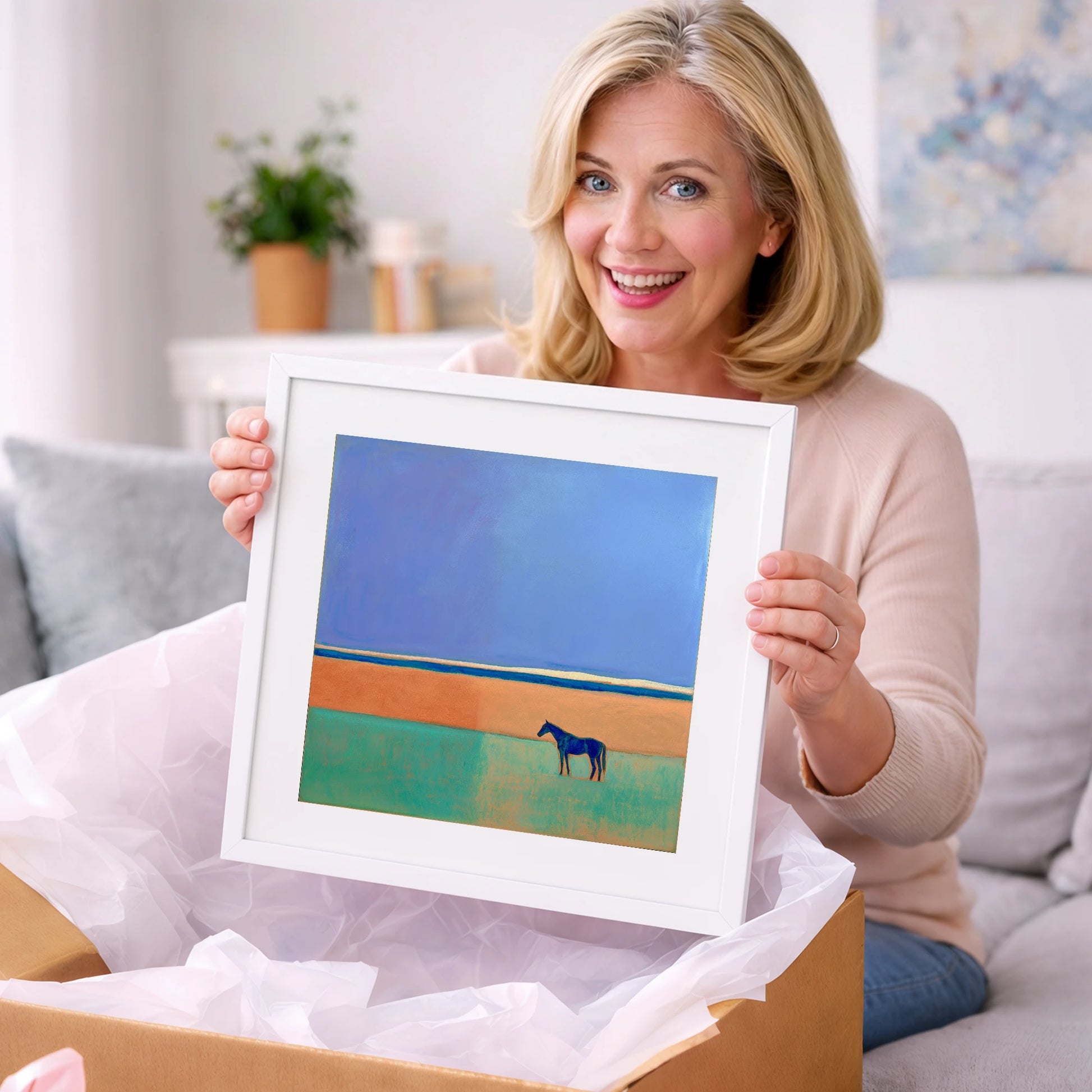 The Silent Expanse - horse landscape art gift idea for horse lovers