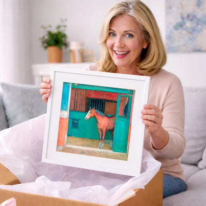 The Emerald Stable Door - horse stable art gift idea for horse lovers