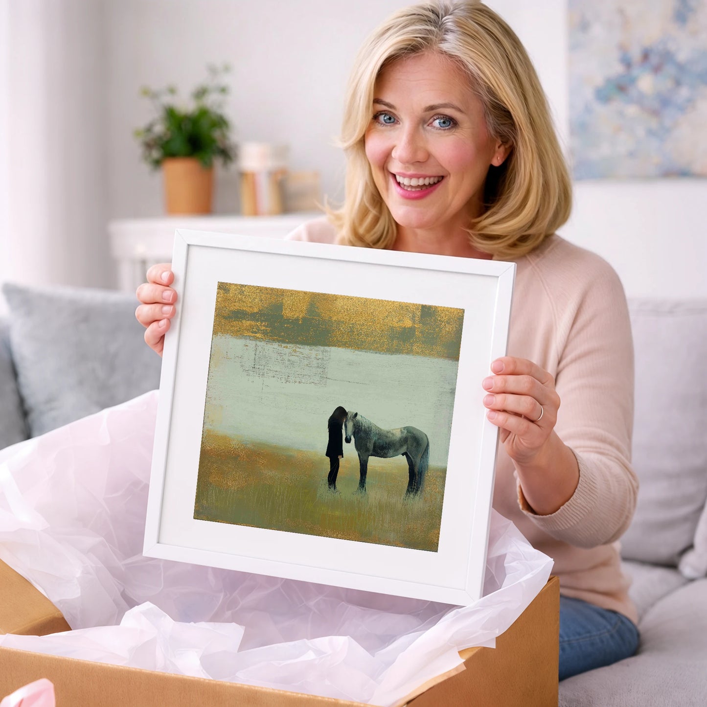 The Quiet Bond - horse & rider art gift idea for horse lovers
