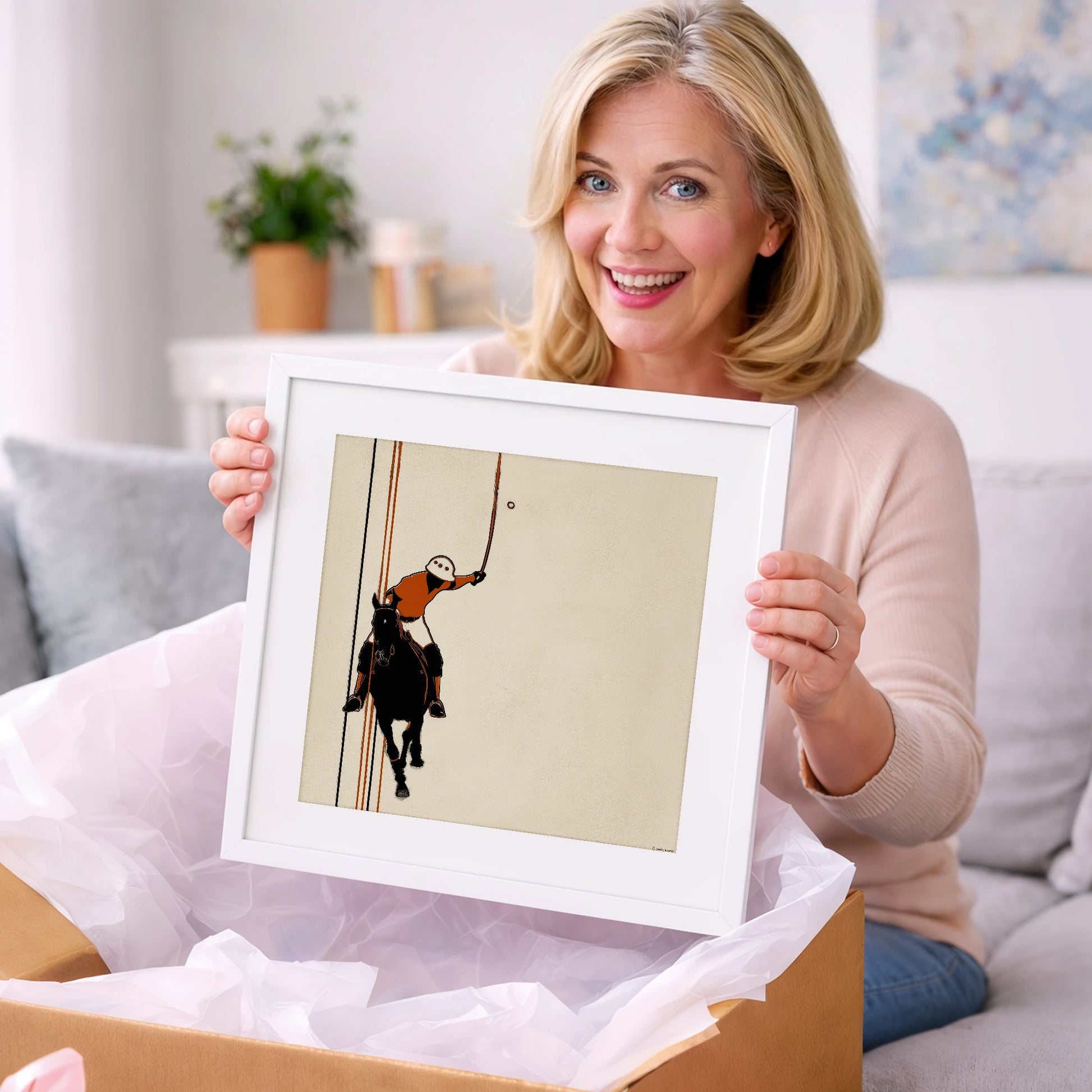 The Perfect Strike - polo horse art gift idea for horse lovers