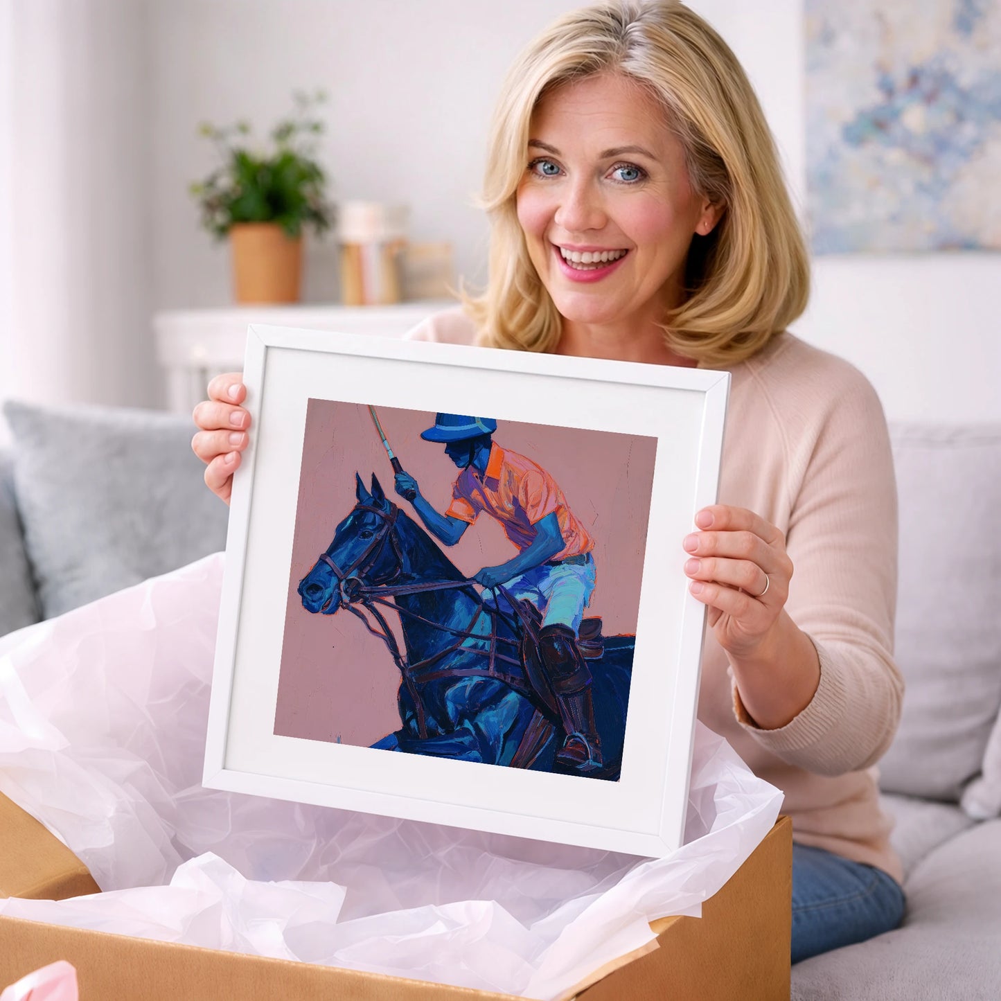 The Indigo Chukka - polo horse art gift idea for horse lovers