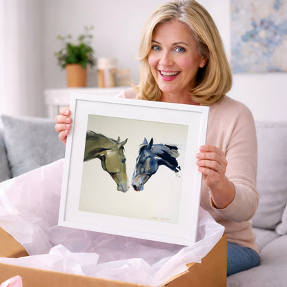 Kindred Spirits - horse portrait art gift idea for horse lovers