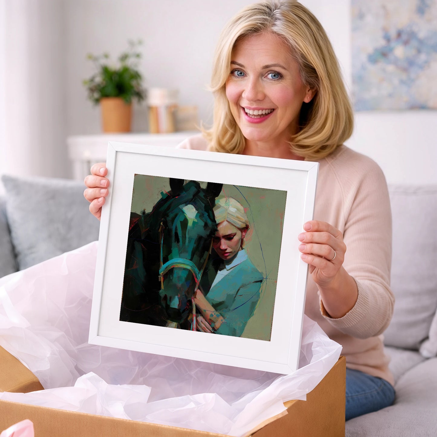 Silent Understanding - horse & rider art gift idea for horse lovers