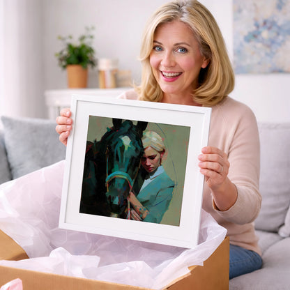 Silent Understanding - horse & rider art gift idea for horse lovers