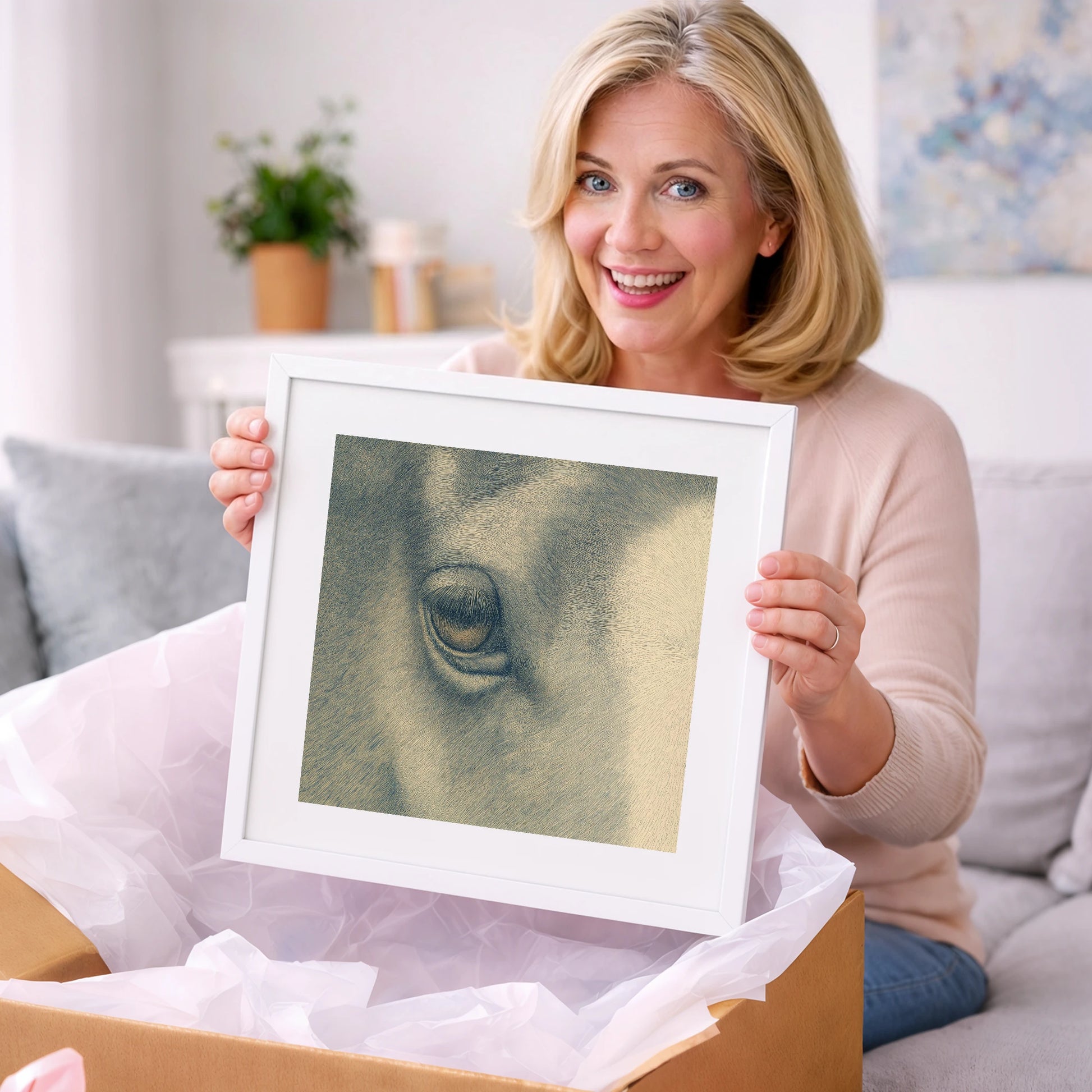 The Gentle Eye - horse portrait art gift idea for horse lovers