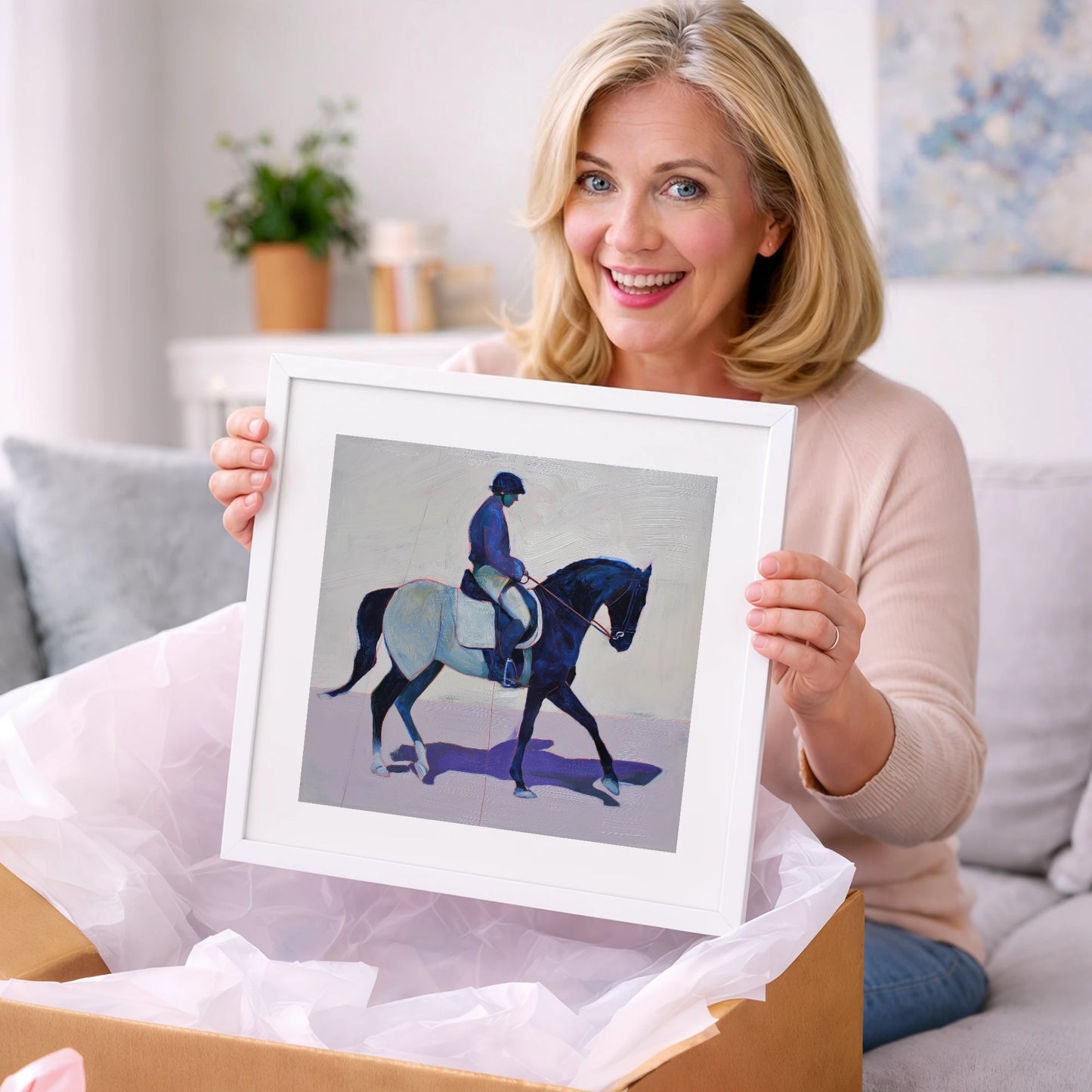 Midnight Cadence - dressage horse art gift idea for horse lovers
