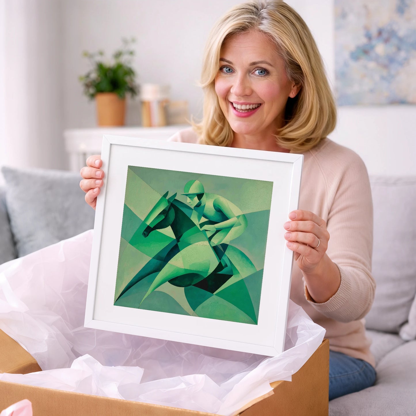 Emerald Racing Form - racing horse art gift idea for horse lovers