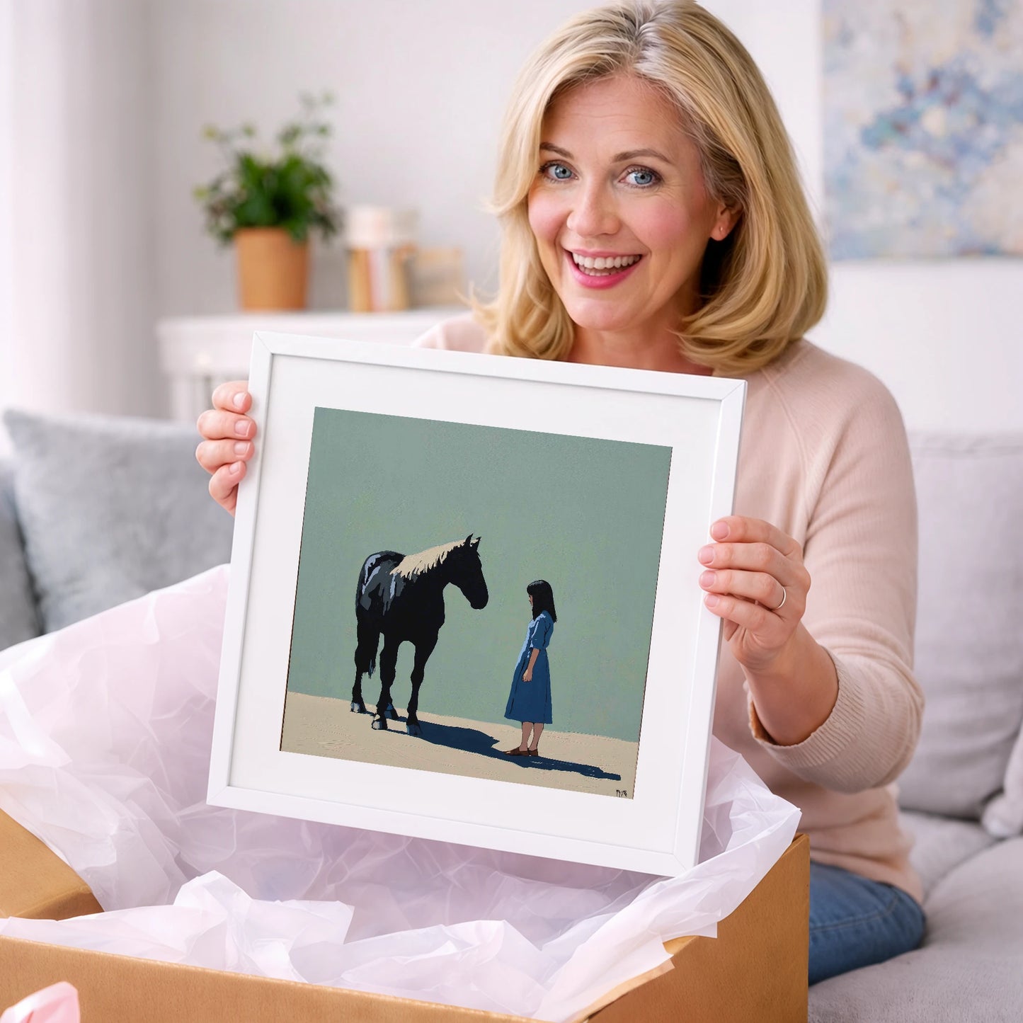 Quiet Understanding - horse & rider art gift idea for horse lovers