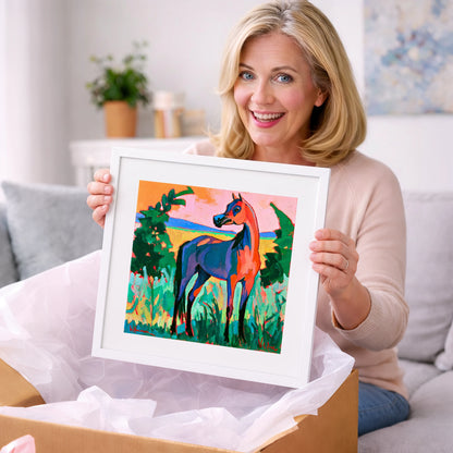 Vibrant Expressionist Arabian Horse - horse breed art gift idea for horse lovers