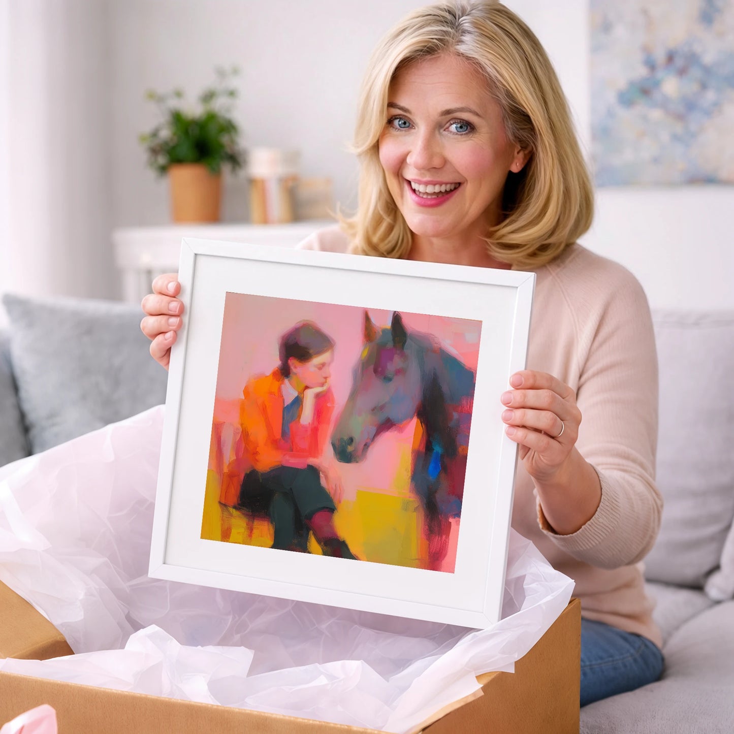 Vivid Connection - horse & rider art gift idea for horse lovers