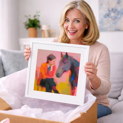 Vivid Connection - horse & rider art gift idea for horse lovers