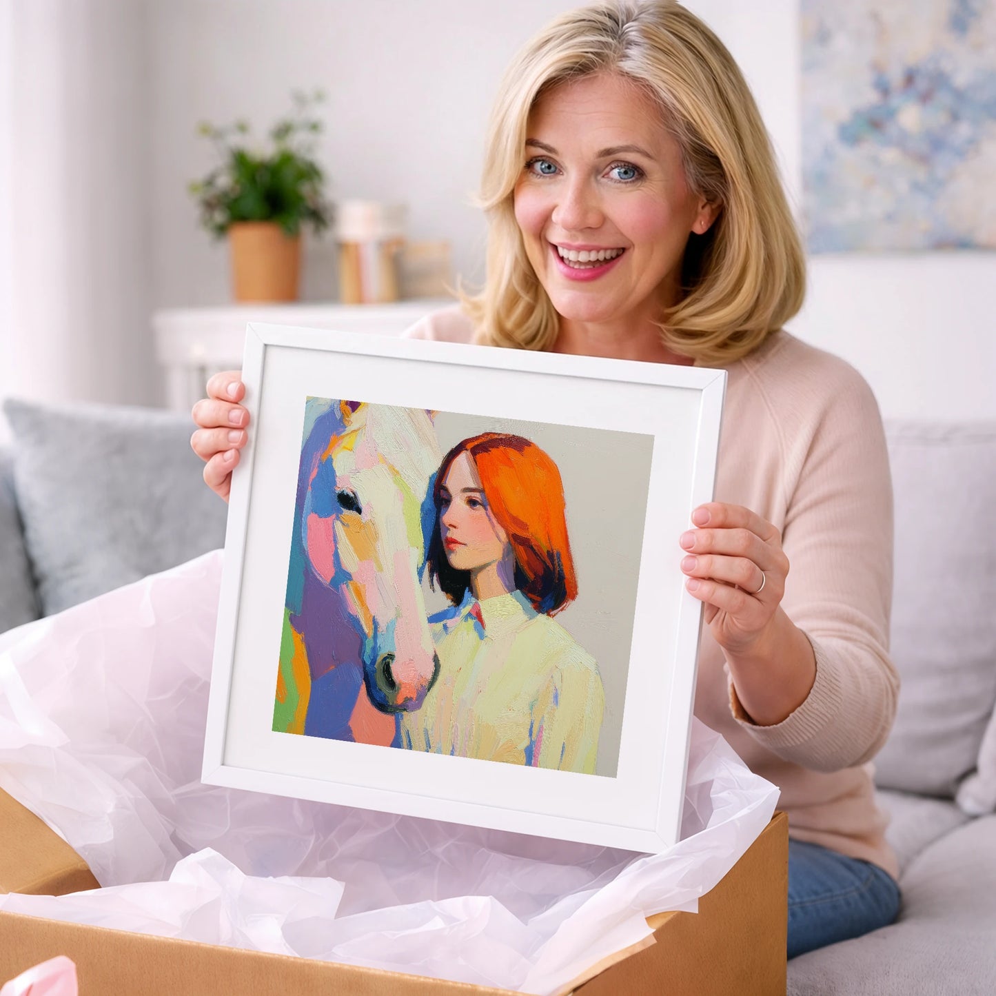 The Colour of Connection - horse & rider art gift idea for horse lovers